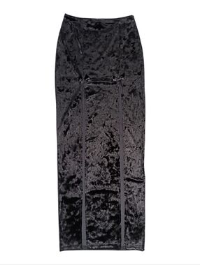 Dolls Kill Widow Velvet High Slit Maxi Skirt Goth